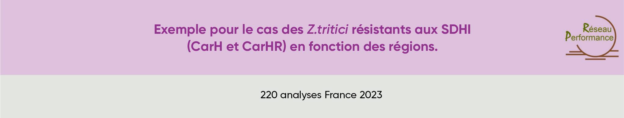 Exemple pour le cas des Z.tritici résistants aux SDHI en fonction des régions